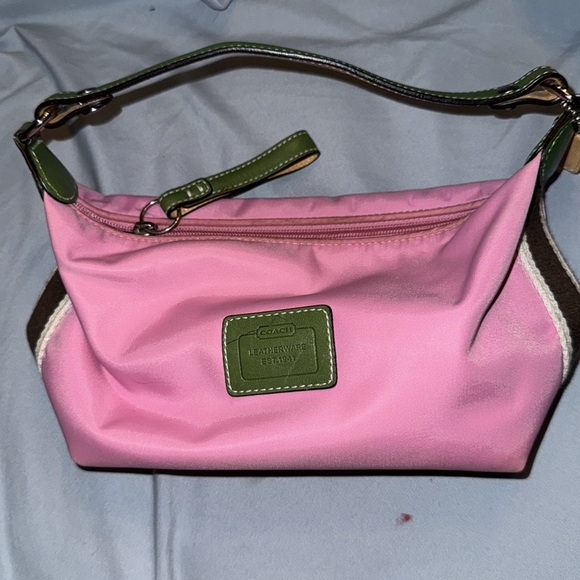 RARE COACH purse bag pink green rubber rain AKA alpha kappa alpha sorority girly - Picture 4 of 7